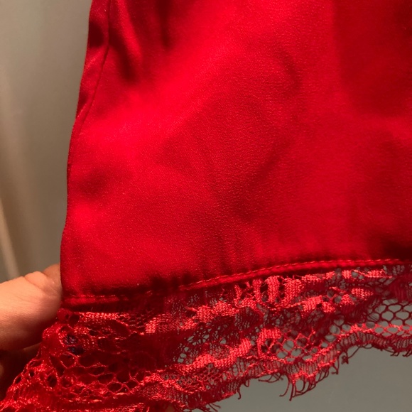 Red Akira Shorts Romper Sz L EUC Lacey Hot Tap Pants Jumpsuit Rompers for Women - Picture 7 of 7